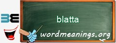 WordMeaning blackboard for blatta